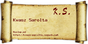 Kvasz Sarolta névjegykártya