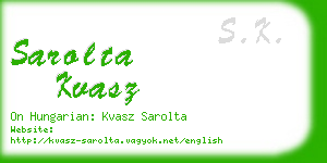 sarolta kvasz business card